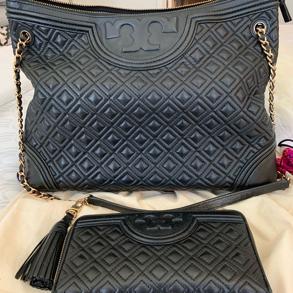 Tory Burch leather bag & wallet